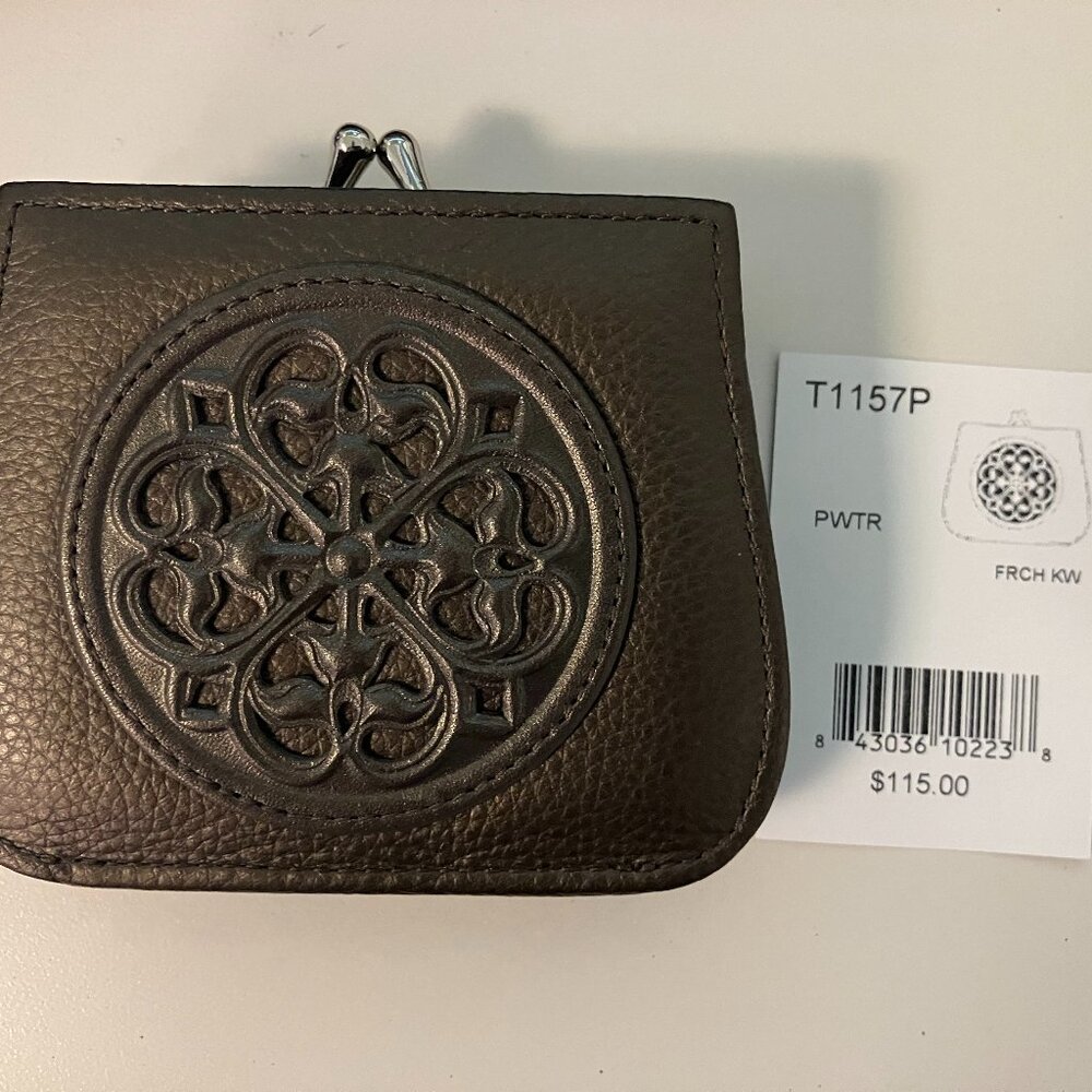 Brighton Dark Leather Wallet with Ornate Pattern - Picture 4 of 10